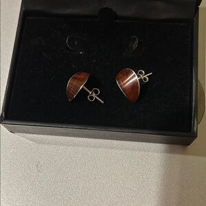 Elegant Brown Baltic amber Stud Earrings